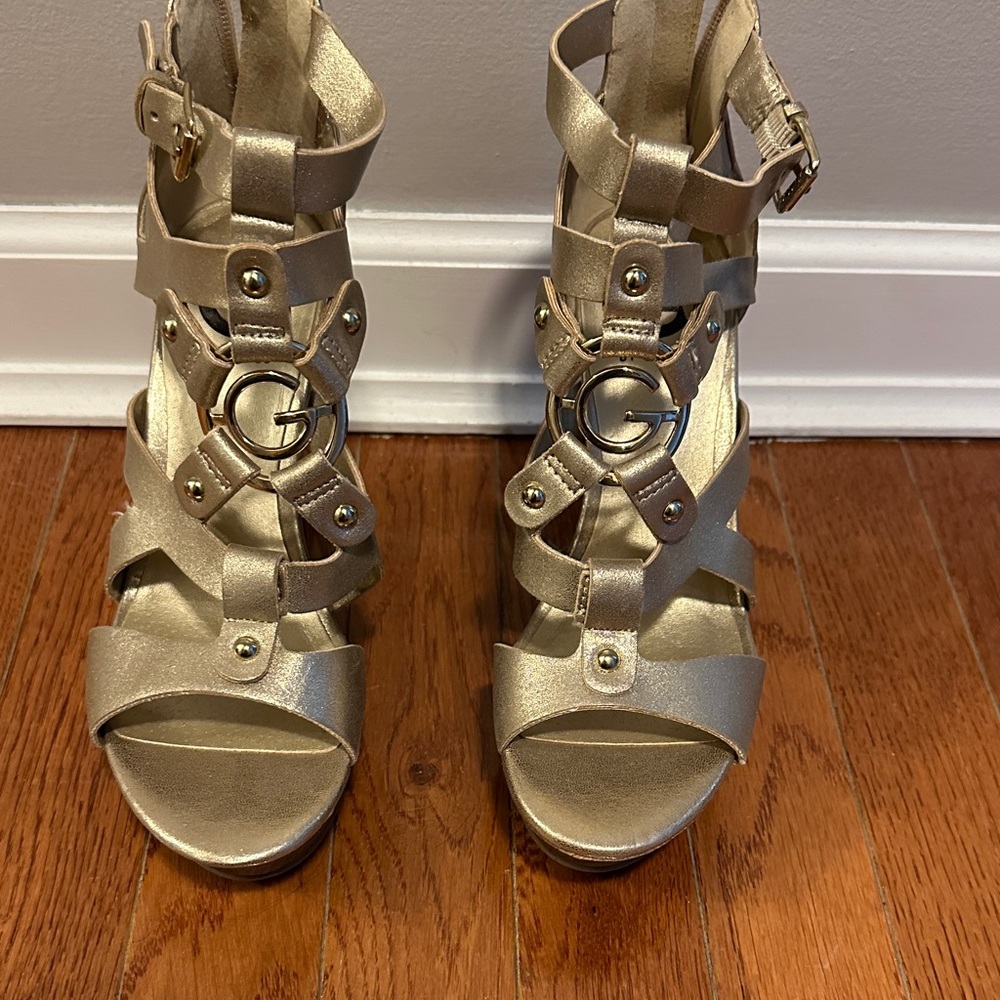 New Gold Strappy Women's Sandals